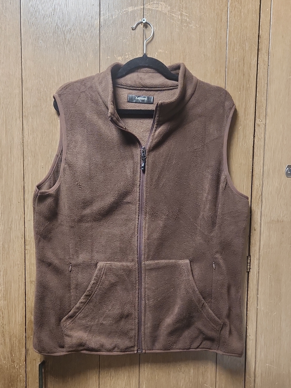 Brown Fleece Zip-Up Vest